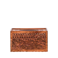 Boîte à mouchoirs multifonctionnelle en bois massif de santal rouge, perforée, gravée, lavable, personnalisable, pour table, modèle grand format, nouveauté annuelle
