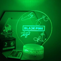 Noir Rose 3D veilleuse décor de chambre Fans cadeau Rose Lisa