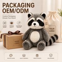 Peluche personnalisée en forme de raton laveur, directement de l'usine, à partir de vos illustrations, poupée de personnage en peluche OEM ODM pour marques IP originales