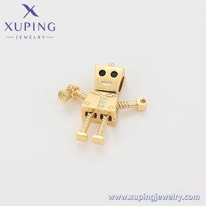 Xuping perhiasan elegan fashion mewah hidup desain harian beruntung indah uniseks hadiah robot alien 14k liontin emas - Product Image 3