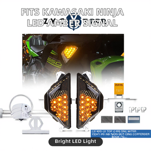 Luz LED de Señal de Giro Lateral de Repuesto, Color Ámbar, para <span class=keywords><strong>KAWASAKI</strong></span> <span class=keywords><strong>NINJA</strong></span> 250 300 400 650 <span class=keywords><strong>1000</strong></span> Z1000SX ZX-6R <span class=keywords><strong>2013</strong></span> en Adelante - Product Image 2