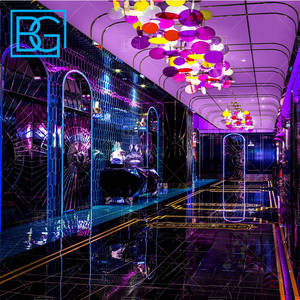 Espositore in cristallo bordo soffitto Interior Design luci Laser Night Club mobili bancone <span class=keywords><strong>Bar</strong></span> decorazione per Night Club - Product Image 4