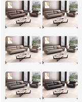 Ensemble de canapés de réception et de négociation en cuir PU écologique, style moderne et minimaliste, trois places, dossier droit, pour bureau