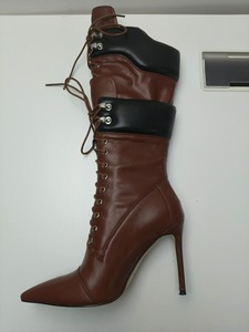 Botas Femininas Unique Double Shaft Fashion <b>Shoes</b> Casual Sexy Calf High Boots for Women - Product Image 4