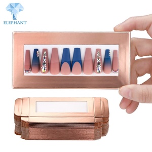 Wholesale Custom Private Label Glitter Rose Gold Glitter Pink Nails and False Eyelash Box Packaging - Product Image 1