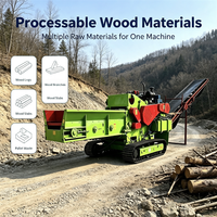 Broyeur de bois mobile diesel hors réseau 236HP avec moteur Huadong, type chenillé, capacité de 6-10T/H pour branches et bambou