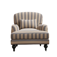 Sofá individual de estilo Retro americano, diseño informal a rayas perezoso, tela de esponja cómoda para el hogar, sala de estar, dormitorio, Villa