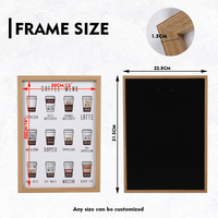 Grosir gantungan dinding bingkai Poster kayu bingkai Poster Menu kopi untuk toko dekorasi rumah kantor