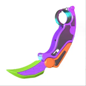 Promotional Toys 3D Printing Crescent Toy Folding Claw Knife Straight Jump Training Decompression Tool Toys
