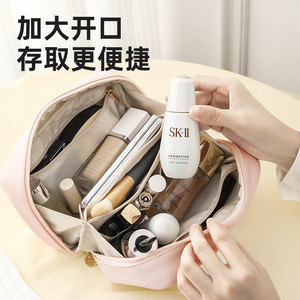 Bolsa de Cosméticos de Gran Capacidad, Expandible, Impermeable, Estuche de Almacenamiento de Maquillaje de Viaje para Mujer, Color Sólido, Primavera 2024 - Product Image 2