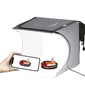 Dropshipping PULUZ 20cm fotoğraf stüdyosu masa fotoğrafçılık ile LED ışık kutu taşınabilir katlanabilir mini fotoğraf stüdyosu kutusu