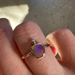 New Style 18K Gold Plated Transparent Crystal <b>Opal</b> <b>Ring</b> Solid 925 Sterling <b>Silver</b> Minimalistic Jewelry - Product Image 4