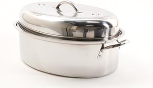 Stainless Steel Roasting <strong>Pan</strong> Oval <strong>Roaster</strong> <strong>Pans</strong> 3 Pieces <strong>Turkey</strong> Baking Tray With Rack &amp; Lid - Product Image 3