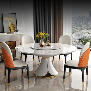 Tavolo da Pranzo Rotondo Regolabile Durevole in Offerta, Set da 6 Posti con Superficie Premium e Base Elegante, Arredamento Moderno per Sala da Pranzo - Product Image 1