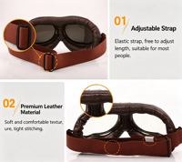 Lunettes de moto rétro, lunettes de cyclisme, lunettes de casque, lunettes de ski, de skate, de snowboard, VTT, accessoires moto