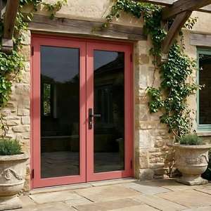 Portes françaises en aluminium à rupture de pont thermique colorées personnalisées, double vitrage, insonorisées, portes <span class=keywords><strong>d</strong></span>'<span class=keywords><strong>entrée</strong></span> extérieures à battants en verre pour villa - Product Image 4