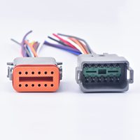 Harnais HOOHA Deutsch 12P 12 fils 16 AWG en cuivre nu avec isolation PBT, assemblage de faisceau de câbles automobile mâle/femelle DT04/Dt06 12S