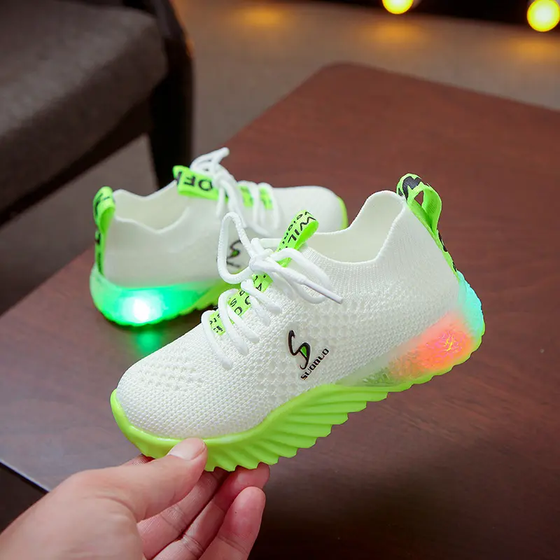 toddler shoes baby sneaker shoes boys girls kids breathable mesh lightweight kids' sport shoes with lights