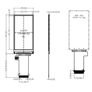 Display LCD TFT IPS da 1,9 <span class=keywords><strong>Pollici</strong></span>, Risoluzione 170x320, Driver ST7789V, Interfaccia MCU SPI a <span class=keywords><strong>39</strong></span> Pin per Penne di Lettura Intelligenti e PDA - Product Image 3