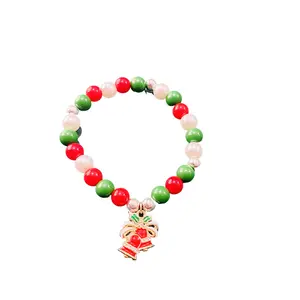 Wholesale Custom Christmas Element Drop Oil Pendant Girls Christmas Handmade Beaded Bracelets Christmas Bracelets