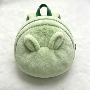 Customized Soft fuzzy <b>cat</b> <b>backpack</b>, Pastel green <b>cat</b>,Green <b>cat</b> plush <b>backpack</b>,Round <b>cat</b> face <b>backpack</b>,Cute plush <b>cat</b> bag - Product Image 5