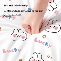 Couchettes pour dormeur simple 3 pièces ensemble de voyage literie d'hôtel jetable housse de couette draps de lit de couchage nus lits dessin animé Simple