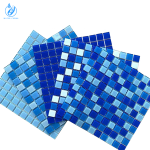 Bán chạy nhất màu xanh gốm gạch men Mosaique vuông khảm hồ bơi gạch cho sàn tường