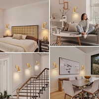 Lampe murale rétro LED sans fil à piles avec télécommande, trois couleurs, pour chambre à coucher, chevet et salon, lumière d'appoint pour la lecture