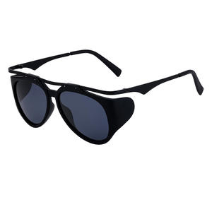 Gafas de sol de estilo europeo americano para mujer, gafas de sol negras con forma de ojo de gato, montura de PC UV400, gafas de protección solar con montura completa ZS 98256 - Product Image 5