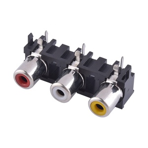 Rca-305 Jack Audio Socket Terminal Board Triple Blindage Rood Geel Wit Drie Colour Rca Jack Voor Pcb Mount - Product Image 1