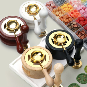 Kit Pequeño <span class=keywords><strong>de</strong></span> Horno para Derretir Cera con Cuchara <span class=keywords><strong>de</strong></span> Madera, Estufa para Derretir Perlas <span class=keywords><strong>de</strong></span> Cera, Suministros para Manualidades - Product Image 3