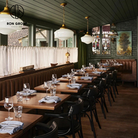 Ron Group Industrieel Commercieel Op Maat Gemaakt All-in-One Oplossing Houten Café Tafel en Stoel Restaurant Meubelsets Booth Zitplaatsen