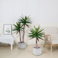 Grand bonsaï d'extérieur en soie verte de style scandinave, cycad en pot sur pied, pour Thanksgiving, Noël, Pâques, Nouvel An