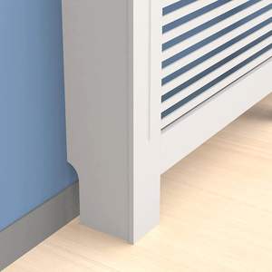 Couvercle de <span class=keywords><strong>radiateur</strong></span> en bois <span class=keywords><strong>MDF</strong></span> blanc ou gris Design croisé traditionnel (gril blanc, grand) - Product Image 5