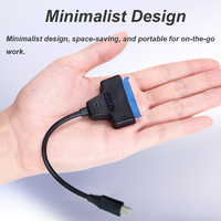 Câble de disque dur SATA 22pin vers USB 3.1 câble de transfert lecteur à semi-conducteurs 2.5 pouces câble de données de type c à tête unique