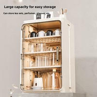 Support de rangement pliable carré en plastique anti-poussière avec plateau d'égouttage pour tasses à café et gobelets – Organisateur de tasses à boisson