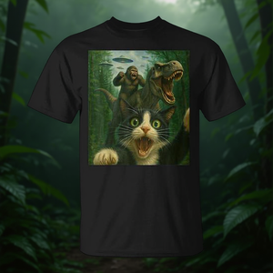 T-shirt Surprised Cat T-Rex Bigfoot Ufo, taille adulte unisexe - Product Image 3