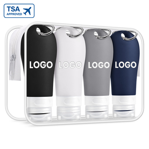 Custom Logo TSA approved Silicone Travel Bottle Set 60ml 90ml Leak Proof Refillable Toiletry Containers with Carabiner OEM ODM - Product Image 1