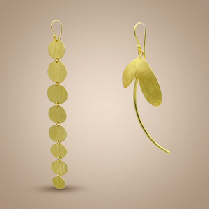 Pendientes Colgantes de Latón Hechos a Mano con Baño de Oro Estilo Bohemia para Mujer - Diseño de Planta, Étnicos, para Fiesta/Regalo - Creaciones Soumya - Product Image 3