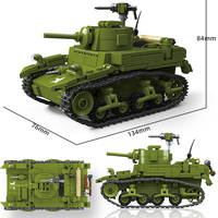 Kits de modèles réduits en plastique de char léger US M3 Stuart à l'échelle 1/35, ensemble de blocs de construction de voitures de reconnaissance militaires de la Seconde Guerre mondiale