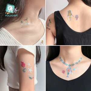 Le abitudini Della <span class=keywords><strong>Sirena</strong></span> Del Partito Forniture Tatuaggi Per I Bambini Delle Ragazze Di Compleanno Favori di Partito Glitter Metallic Laser Olografica Tatuaggi Temporanei - Product Image 3