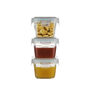 Nuevo estilo Cubi Borosilicate Baby Glass Food Container Jar con tapa de Pp 160ml Lunch Box Child - Product Image 3