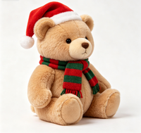 Adorable ours en peluche de Noël Kawaii, jouet en peluche doux, ours en peluche de Noël personnalisé OEM pour cadeau de Noël