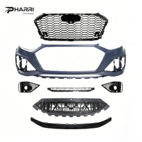 Bumper Depan Berkualitas Tinggi New Pharri untuk Audi A4 Upgrade ke Gaya RS4 2021 dengan Grille Sarang Lebah dan Lip Depan Model Sekrup, Universal Fitment
