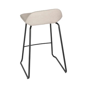 Simple Design Light Grey PU <b>Leather</b> Upholstered <b>Bar</b> <b>Stool</b> Home <b>bar</b> Leisure Chair with Durable Metal Leg - Product Image 4