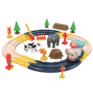 Tren Eléctrico de animales para niños, tren de juguete de puzle con luz y sonido, venta al por mayor - Product Image 2