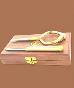 QG ENTERPRISE SBPD Premium Solid Brass Navigation Divider Storage <b>Box</b> 1L Capacity Nautical Maritime Chart Plotting Gift <b>Set</b> - Product Image 4