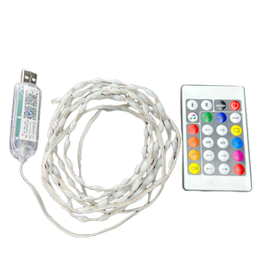 سلسلة أضواء زينة داخلية وخارجية Ws2811 <span class=keywords><strong>RGB</strong></span> مع تحكم عبر التطبيق، إضاءة <span class=keywords><strong>LED</strong></span> نحاسية للكريسماس - Product Image 2