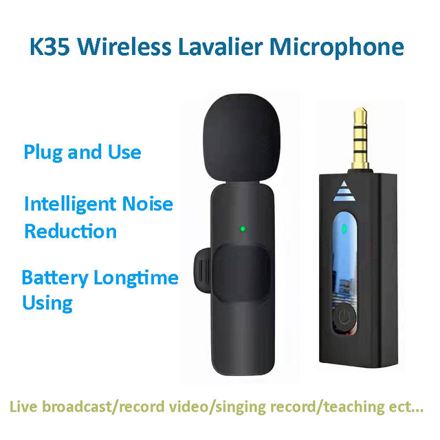 Professional Wireless Lavalier Microphone Noise Reduction Omnidirectional Condenser Mic for Camera YouTube Podcast Recording