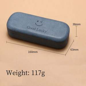 Étui à lunettes carré rigide anti-pression avec logo personnalisé, motif Smiley porte-bonheur, élégant et simple, vente en gros - Product Image 6